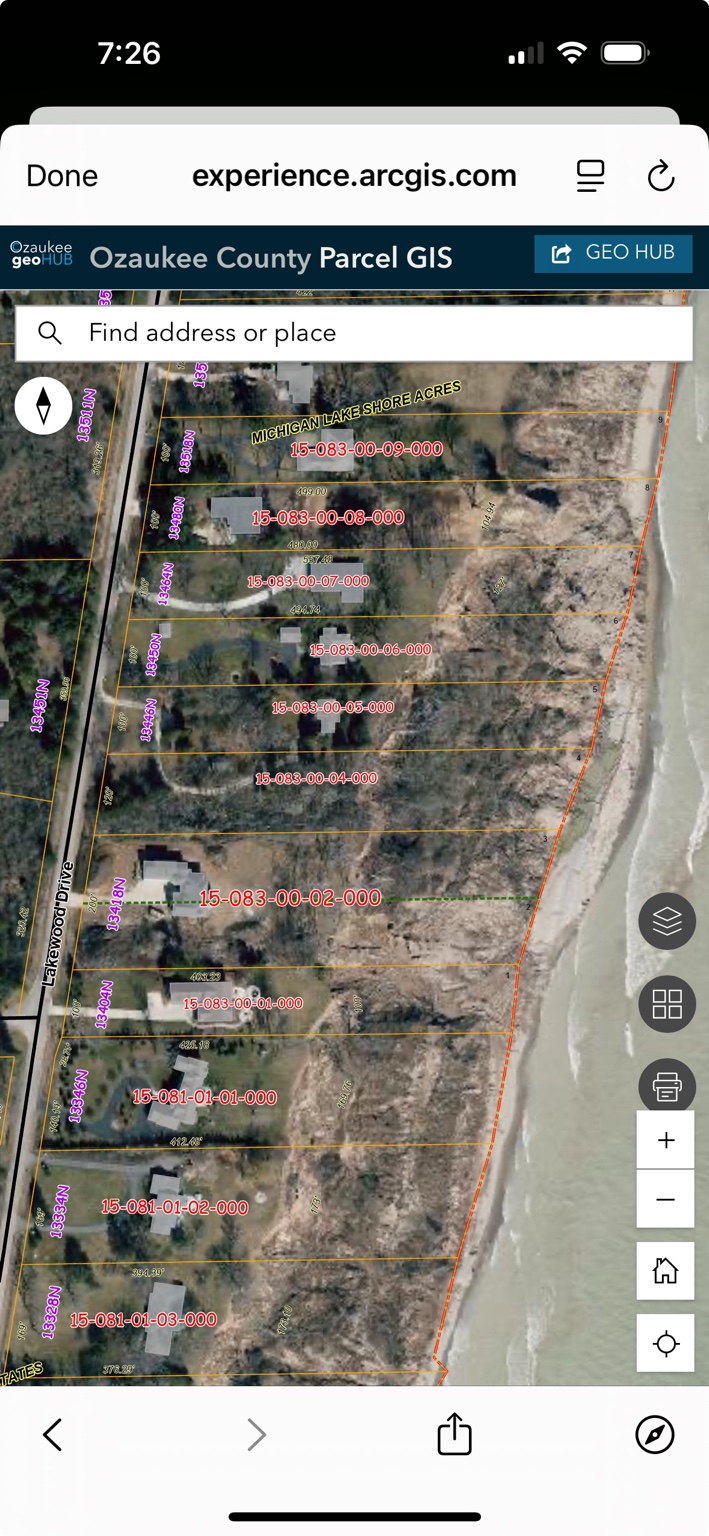 GIS aerial of the parcels